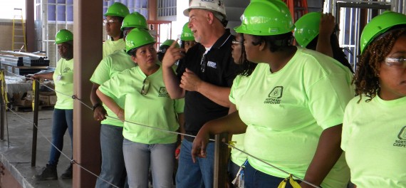 Sisters In The Brotherhood Pre-Apprenticeship Training Program Visits Montclair State University Project Site